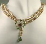 champagne and rose gChampagne Pearls and Roses Necklace with Tourmalines